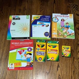 School bundle: third grade workbooks and colors set NWT